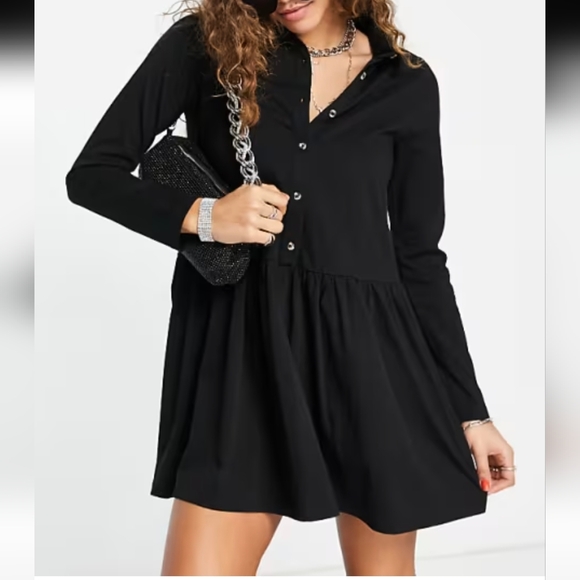 ASOS Dresses & Skirts - Asos Design Cotton Shirt Jersey Mini Dress